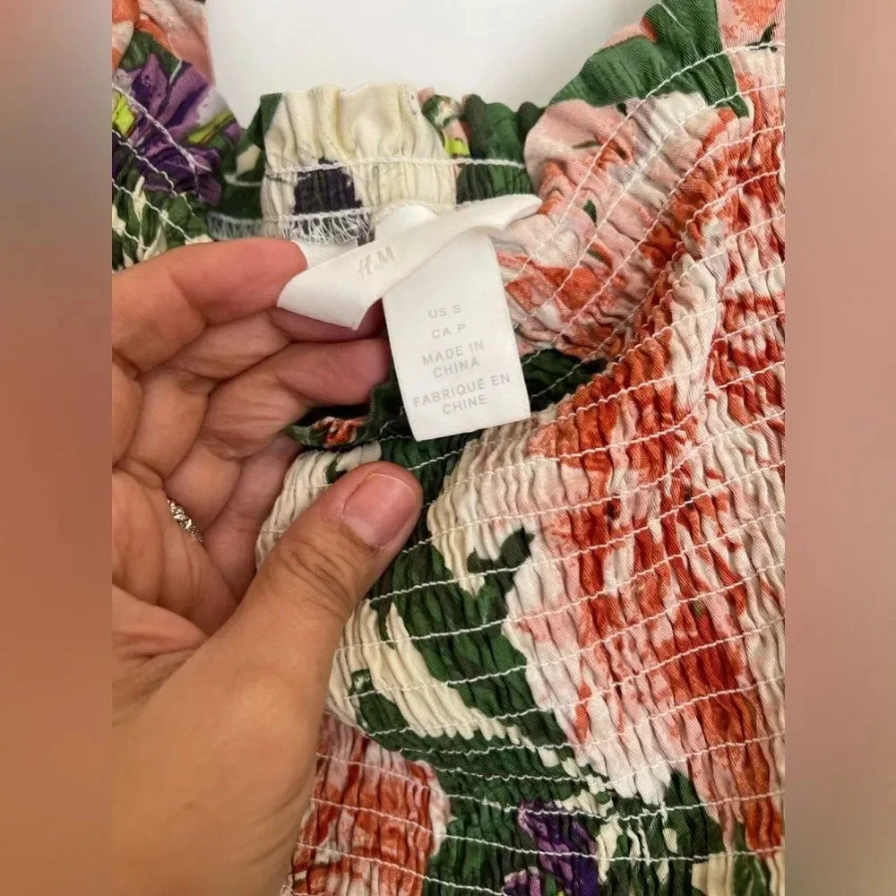 H&M Floral Puff Sleeve Romper - Picture 7 of 9